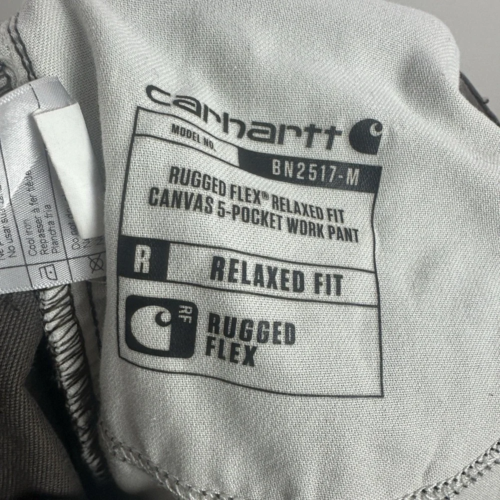 Carhartt Jeans Mens 34x32 Brown Denim Workwear Cargo Pocket Relaxed Rugged Flex